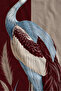 Art Deco Crane Bird Burgundy Botanical Floral Patterned 70X150 Beach Towel - Cotton Bath Towel - 3