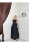 Women's Black Strappy Maxi Dress with Gipeli Waist and Scallop Detail, Pockets, Summer Style - 4