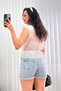Women's Stone V-Neck Flounce Ruffle Elastic Waist Sleeveless Woven Blouse - 6