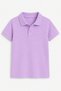 Children's Unisex Lilac 2-Piece Polo Collar School T-Shirt Set Short Sleeve + Long Sleeve 100% Cotton Lakos Fabric - 4