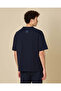 Men Navy Peached Terry Relaxed Fit Lounge T-Shirt - 3
