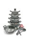 Telford 17 PCS Non-Stick Cookware Set TGC-17M – Eco-Friendly Granite Coated Die-Cast Aluminum Pots & Pans with Lids, Casseroles, Shallow Pot, Frying Pan & Silicone Spatula – Durable, Scratch-Proof, Ea