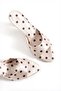Women's Polka Dot Patterned Daily Classic Thin Heeled Slippers Esta - Beige - 4