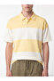 Yellow Polo Collar Color Blocked Men's T-Shirt - 3