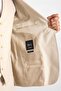 Beige Slim Pointed Collar Plain Dobby Covered Pocket 6 Drop Vest Suit - 7