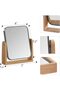 مرآة مكياج مكبرة بقوة 3 أضعاف ذات وجهين مع حامل من الخيزران، مرآة طاولة صغيرة مع دوران 360 درجة °   روتاتي - 7