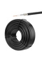 RG6U Coaxial Cable, Black PVC Jacket, Shielded TV Antenna Wire, 75 Ohms