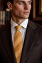 Yellow Small Pattern Italian Silk Pleated Tie Est213 - 2