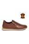 Brown Genuine Leather Large Size Side Elastic Men's Casual Shoes 3851055 m