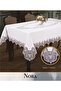 155X220 cm Nora Cream-Cream Linen Tablecloth Dining Table Cover Modern Design - 3