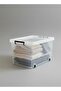 Plastic Storage Box Multipurpose Transparent Plastic Storage Box With Wheels And Lockable Lid Clear/ - 3