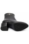 Saranda Genuine Leather Orthopedic Heeled Women's Boots Black - 6