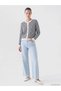 Crew Neck Striped Women's Knitwear Cardigan (W6) - 2
