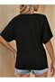 Women's One Shoulder Short Sleeve Loose Viscose Blouse - 4