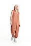Biskuvi Beji Hooded Sleeveless Graphic Printed Flowy Jumpsuit 19089 - 2