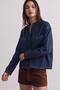 Denim Seasonal Shirt Blouse, Striped Denim Blouse, Women's Denim Shirt Coat - 2