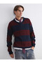Esvab • Modern & Distinctive V-Neck Striped Men's Knitwear Sweater
