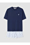 Lcw Dream Blue Crew Neck Embroidered Women's Shorts Pajamas Set - 5