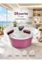 28 cm 7 Liter Cast Iron Pot with Glass Lid Large Volume Cooking Pot with Replacement Silicone Handle Multi-Purpose Cooking Pot - 2
