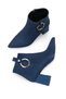 Siri Diva Women's Pointed Toe Heeled Boots 0012630 Navy Blue Suede - 6