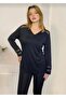 Plus Size, Guepure Detail on Shoulders and Sleeves, Soft Textured V-Neck Blouse - 6