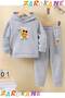 Take It Ayicik Printed Winter Children's Hooded Cotton Insulated Tracksuit Set (Bottom Tracksuit with Pockets)