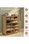 Shoe Rack, 6-Layer Entryway Shoe Rack, Multi-Layer Storage Shelf, Bamboo Shoe Organizer,for Entryway - 3