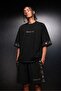 Men's Black Oracle Embroidered Above-Knee Shorts - 2
