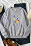 Unisex Fish Printed Crew Neck Sweatshirt