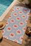 Pastel Ceramic Tile Red Crab Patterned 70X150 Beach Towel - Digital Printed Fade-Resistant Bath Towel - 3