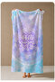 Pastel Purple Blue Batik Text Patterned 70X150 Beach Towel - Cotton Bath Towel - 4