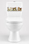 Toilet Sticker Three Cute Cats: Irritable, Skeptical, and Joyful Fun Bathroom Sticker Set - 5