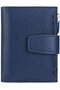 Women's wallet blue soft leather driver's license card holder.