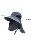 Fisherman's Hat - Men's Detachable Brim Wide Hiking Unisex fits head circumference 56-58 cm, military green - 2