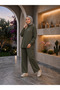 Women's Islamic Clothing Modal Fabric Crew Neck Tunic Top and Bottom Set