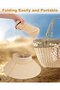Sun hat - Head circumference 56–58 cm Crown height 6 Brim width 12.5 Women's open-top Beach Elastic cap Versatile summer style Foldable - 2