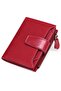Women's genuine leather RFID zippered wallet card holder. - 5