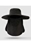 Sun hat dark green detachable neck protector UPF50+ foldable.