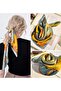 Women's white satin square scarf 70x70cm. - 2