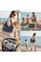 Women's Polka Dot "Ciao" Pink Embroidered Beach Bag - Pink Tassel Canvas Summer Shoulder Bag - 3