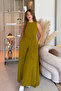 Stylish Oil Green Jumpsuit with Belted Pockets