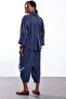 Navy Blue Tensel Shirt Pants Set 50957 - 6