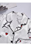 White Graphic Print Shirt and Shorts Pajama Set - 2