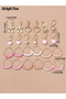 Set Of 10 - Beaded and Bow Hoop Earrings - 6