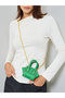Emerald Green Mini Crossbody Bag with Removable Chain Strap - 2