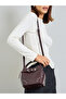 Coffee Brown Patent Crossbody Bag with Pouch - 2