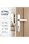 Modern Passage Door Handle Set, Satin Silver Finish Door Lever with Backplate, Non-Locking Interior Door Hardware with Spindle and Screws - 2