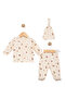 Unisex Newborn Baby Cute Farmer Themed Colorful Fruit Printed 3-Piece Set - 2