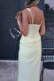 Women's Corset Look Square Neck Back Tie Draped Maxi Dress - 3