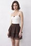 Women's Lace Detailed Flounce Crepe Bitter Brown Skirt - 4
